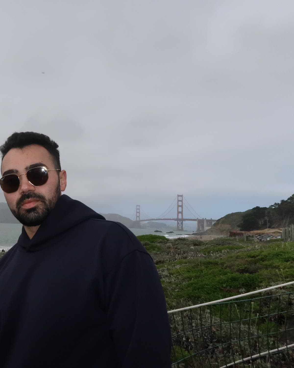 Obada Alsalhani at the Golden Gate Bridge in San Francisco